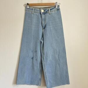 Zara Women's Size US 13-14 Years Old High Waisted Wide Flare Leg Jeans Pants